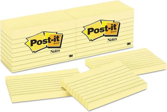 Main image of Original Pads In Canary Yellow, 3 X 5, Lined, 100-Sheet, 12/pack