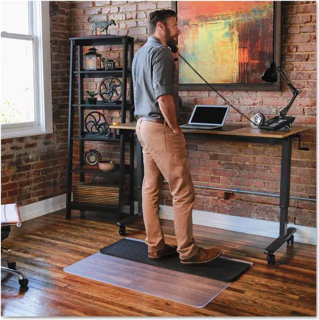 Alt view image 7 of 19 - ES Robbins Sit Stand Mat Carpet or Hard Floors 36 x 53 Clear/Black ESR184612