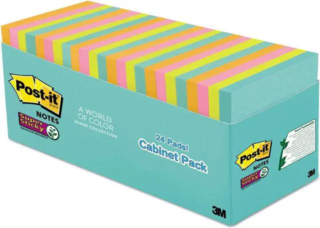 Main image of Post-it Miami Super Sticky Notes Cabinet Pack
