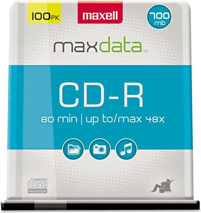 Alt view image 2 of 6 - Maxell CD Recordable Media - CD-R - 48x - 700 MB - 100 Pack Spindle