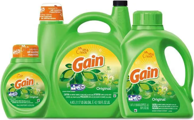 Alt view image 2 of 10 - Procter & Gamble Gain Concentrated Laundry Detergent, 50 oz, Bottle, Green, Liquid, Original