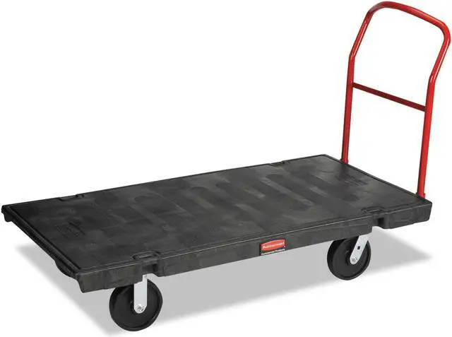 Main image of Rubbermaid Commercial Platform Truck 2000-lb Cap 30w x 60d x 7h Black 4471BLA