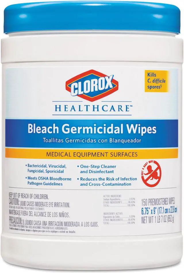 Alt view image 6 of 17 - Germicidal Wipes, 6 X 5, Unscented, 150/Canister