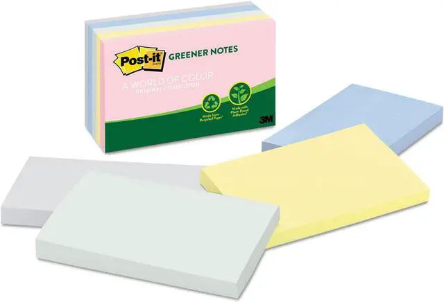 Alt view image 3 of 3 - Greener Note Pad Cabinet Pack, 3 X 3, Assorted Helsinki Colors, 75-Sheet, 24/pk