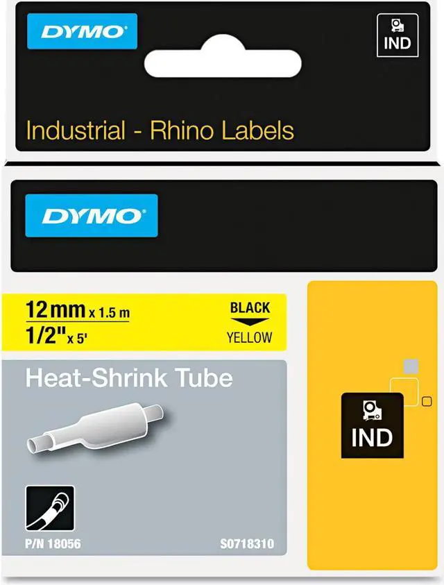 Alt view image 3 of 7 - DYMO Rhino Flexible Nylon Industrial Label Tape Cassette, 1/2" x 11-1/2ft, Yellow