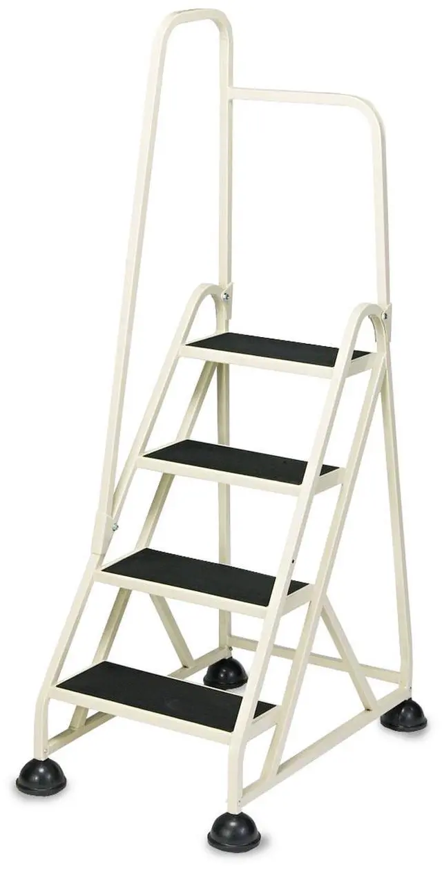 Alt view image 3 of 6 - 4-Step Ladder, w/ 2 Handrails, 24-5/8"x33-1/2"x66", Beige, Sold as 1 Each