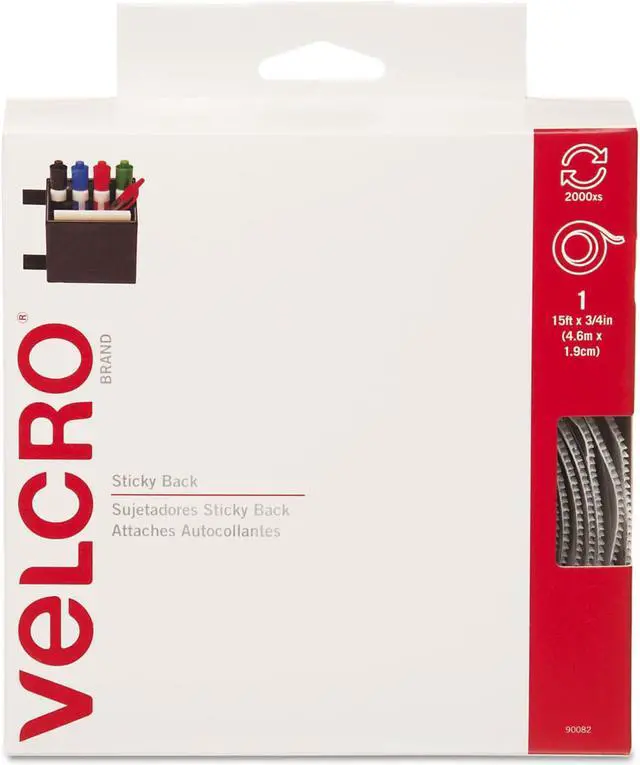 Alt view image 9 of 19 - Velcro Sticky-Back Hook and Loop Fastener Tape with Dispenser 3/4 x 15 ft. Roll