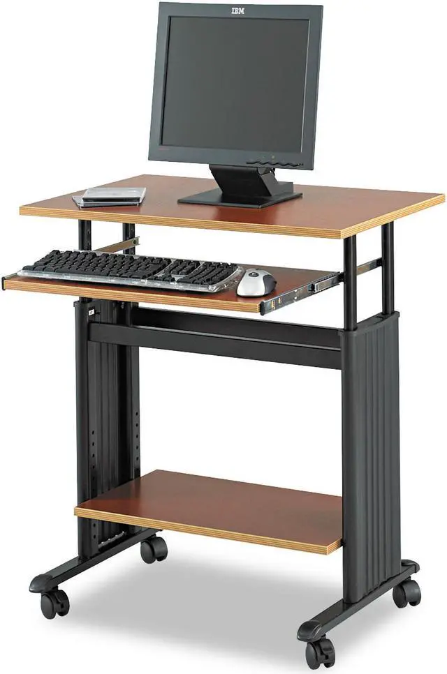 Alt view image 6 of 13 - Safco Adjustable Height Workstation 29-1/2 x 22d x 34h Cherry/Black 1925CY