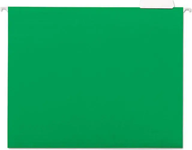 Main image of Hanging File Folders, 1/5 Tab, 11 Point Stock, Letter, Green, 25/box
