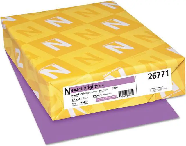 Main image of Exact Brights Paper, 8 1/2 X 11, Bright Purple, 20lb, 500 Sheets