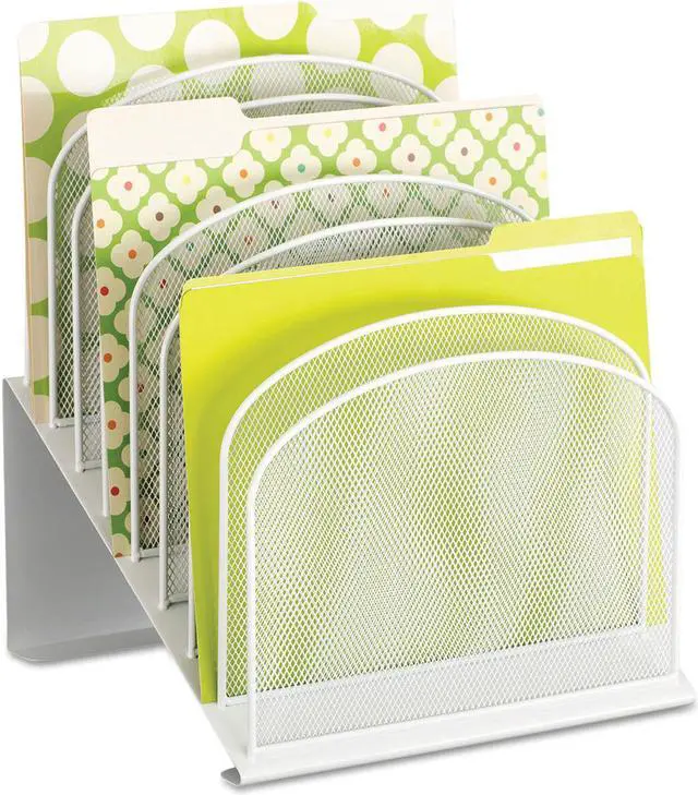 Main image of Safco Mesh Desk Organizer Eight Sections Steel 11 1/4 x 10 7/8 x 13 3/4 White