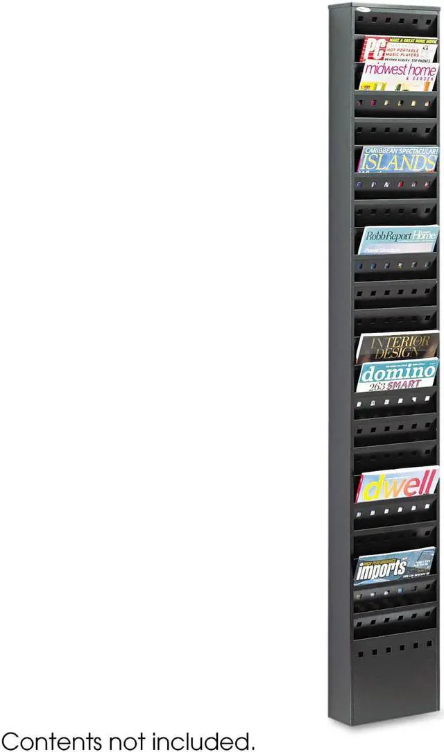 Alt view image 4 of 16 - Safco Steel Magazine Rack 11 Compartments 10w x 4d x 36-1/4h Black 4321BL