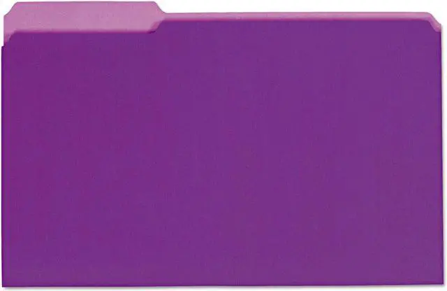 Main image of Recycled Interior File Folders, 1/3 Cut Top Tab, Legal, Violet, 100/box