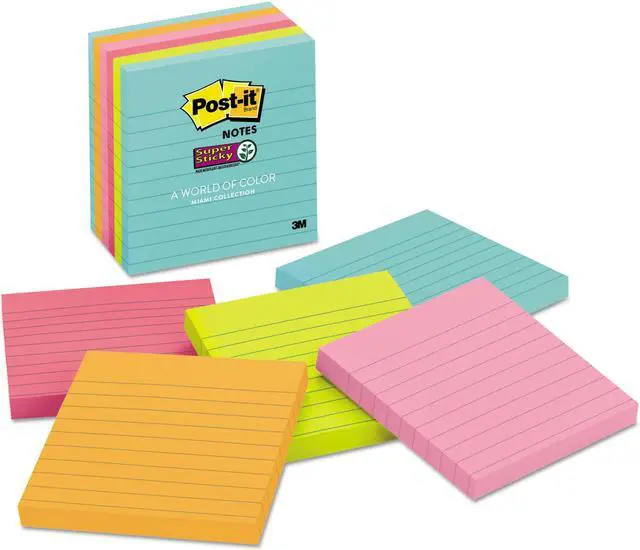 Alt view image 2 of 4 - Post-it Miami Coll 4x4 Super Sticky Ruled Notes