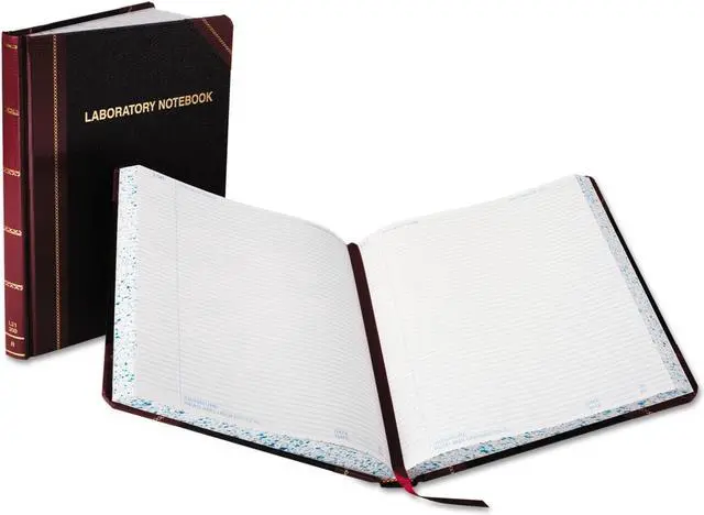 Alt view image 6 of 9 - Boorum & Pease Laboratory Notebook Record Rule 10 3/8 x 8 1/8 White 300 Sheets