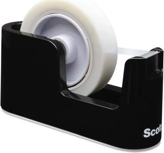 Alt view image 5 of 20 - Scotch Heavy-Duty Weighted Desktop Tape Dispenser 3" Core Plastic Putty/Brown C25
