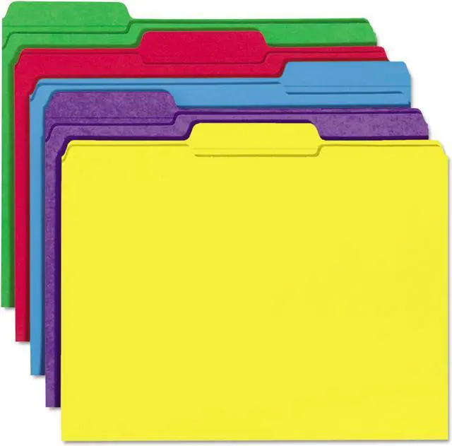 Alt view image 3 of 3 - Colored File Folders, 1/3 Cut Assorted, Two-Ply Top Tab, Letter, Blue, 100/box