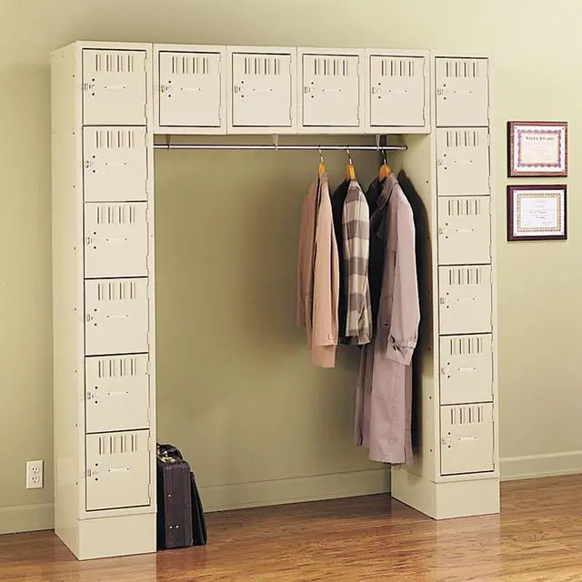 Alt view image 3 of 8 - Sixteen Box Compartments & Coat Bar, 72w X 18d X 72h, Sand