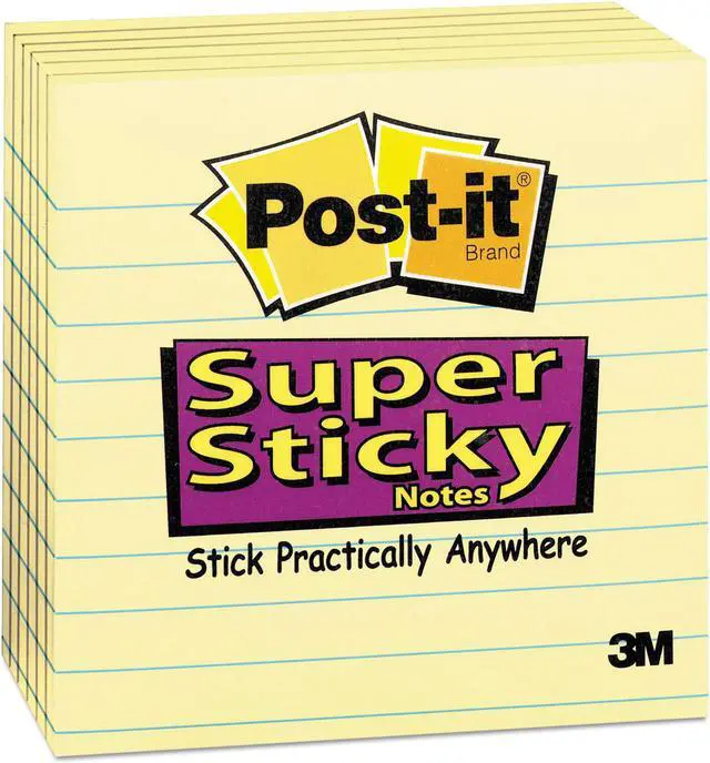 Alt view image 2 of 4 - 3M Post-it Super Sticky Canary Yellow Lined Pads