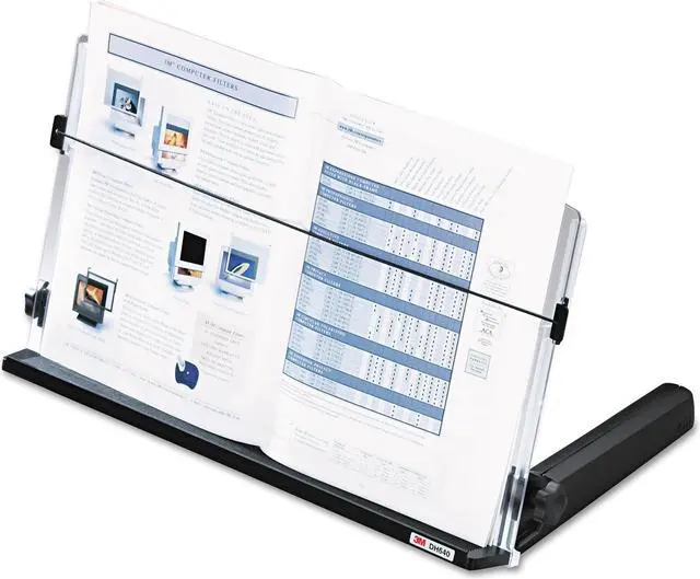 Alt view image 3 of 20 - 3M In-Line Freestanding Copyholder Plastic 300 Sheet Capacity Black/Clear DH640