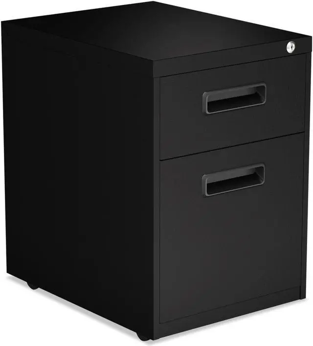 Main image of Alera - PABFBL - Two-Drawer Metal Pedestal File, 14 7/8w x 19 1/8d x 21 3/4h, Black