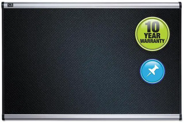 Alt view image 3 of 20 - Quartet Embossed Bulletin Board Hi-Density Foam 48 x 36 Black Aluminum Frame