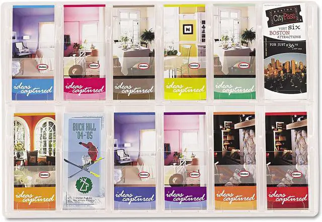 Alt view image 8 of 20 - Safco Reveal Clear Literature Displays 12 Compartments 30 w x 2d x 20 1/4h Clear