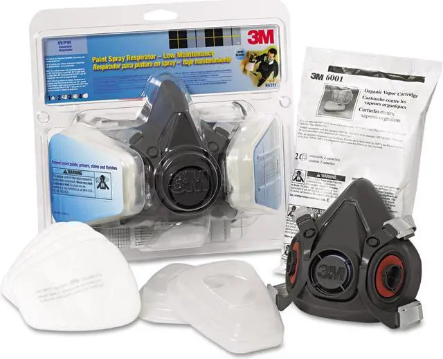 Alt view image 7 of 20 - 3M Half Facepiece Paint Spray/Pesticide Respirator Large 6311PA1A