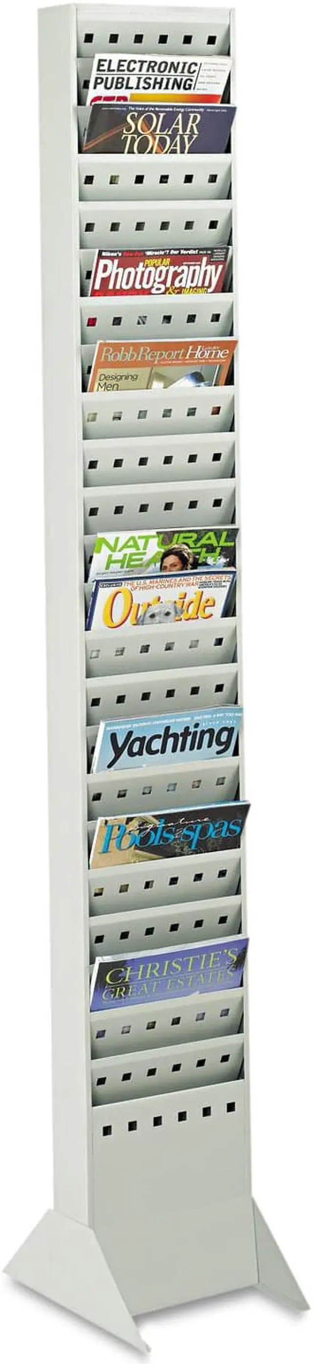 Alt view image 2 of 20 - Safco Steel Magazine Rack 23 Compartments 10w x 4d x 65-1/2h Gray 4322GR