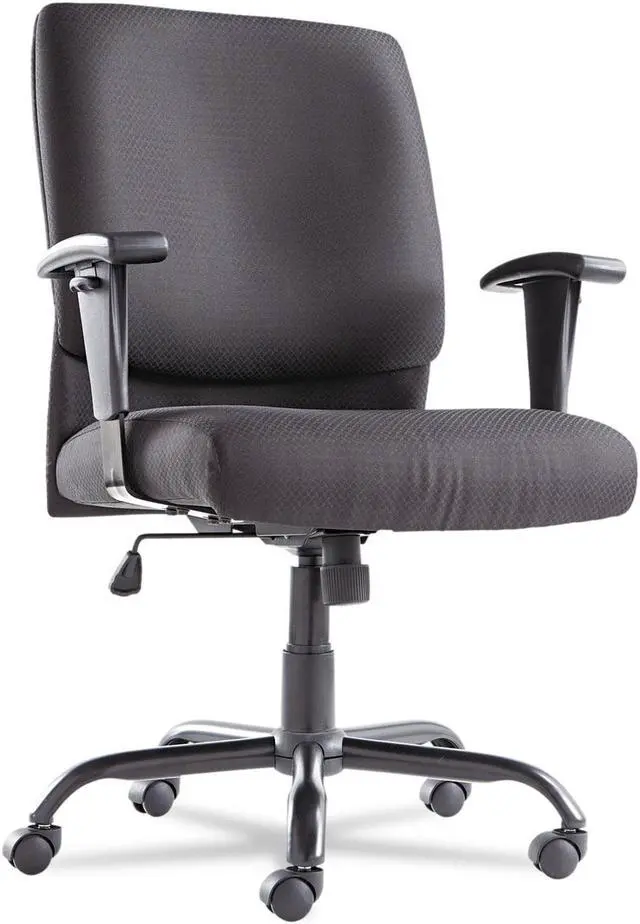 Main image of OIF - OIFBT4510 - Big and Tall Swivel/Tilt Mid-Back Chair, Height Adjustable T-Bar Arms, Black