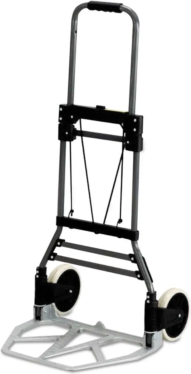 Alt view image 8 of 17 - Safco Stow-Away Hand Truck Telescopic Handle - 500 lb Capacity - 8" Caster - Aluminum - 24" x 23.3" x 50"