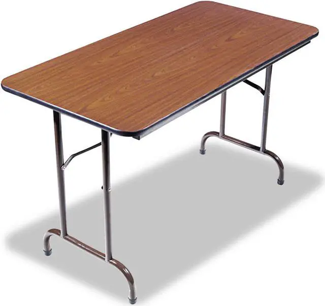 Alt view image 3 of 17 - Wood Folding Table Rectangular 72wx18dx29h Mahogany