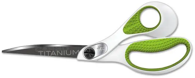 Alt view image 5 of 9 - Westcott Carbo Titanium Bonded Scissors 8" Long Straight Handle White/Green