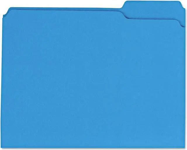 Main image of Colored File Folders, 1/3 Cut Assorted, Two-Ply Top Tab, Letter, Blue, 100/box