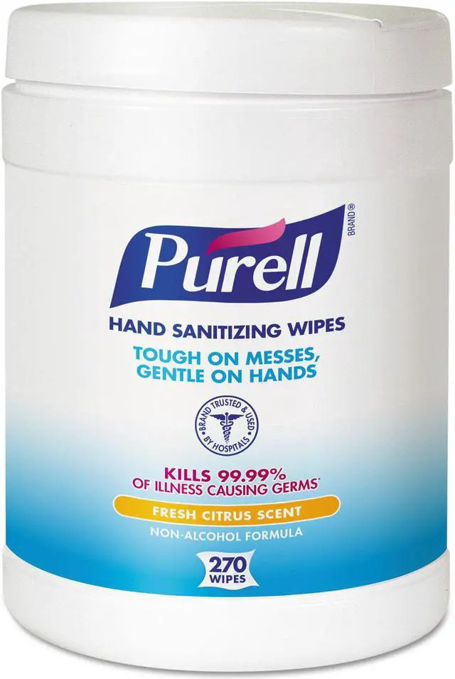 Alt view image 2 of 7 - Gojo - 9113-06 - Sanitizing Hand Wipes, 6 x 6 3/4, White, 270/Canister - QTY 1 Canister