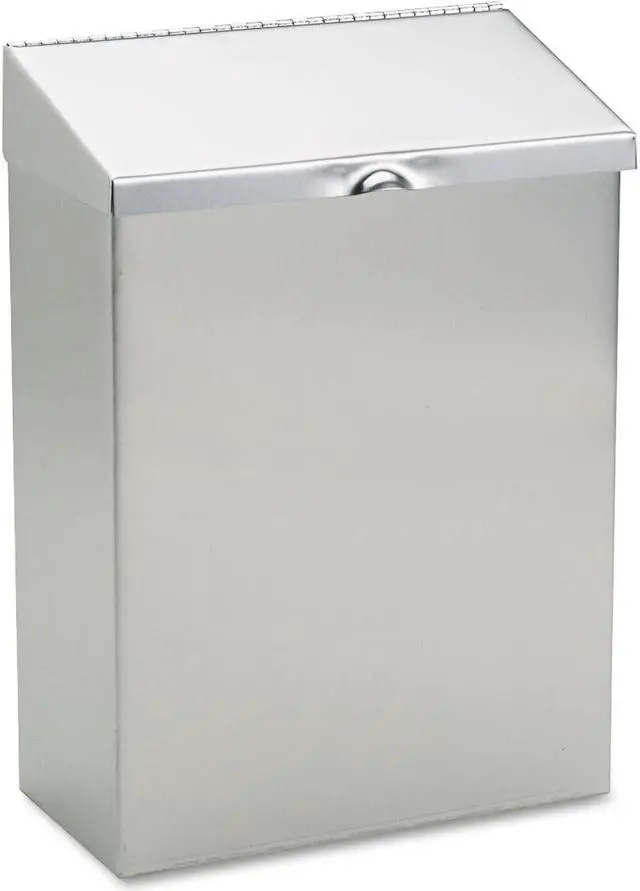Alt view image 2 of 16 - Hospeco Wall Mount Sanitary Napkin Receptacle 8 x 4 x 11 Stainless Steel ND1E