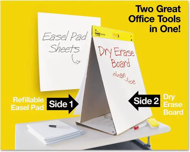 Alt view image 4 of 20 - Post-it Dry Erase Tabletop Easel Unruled Pad 20 x 23 White 20 Sheets