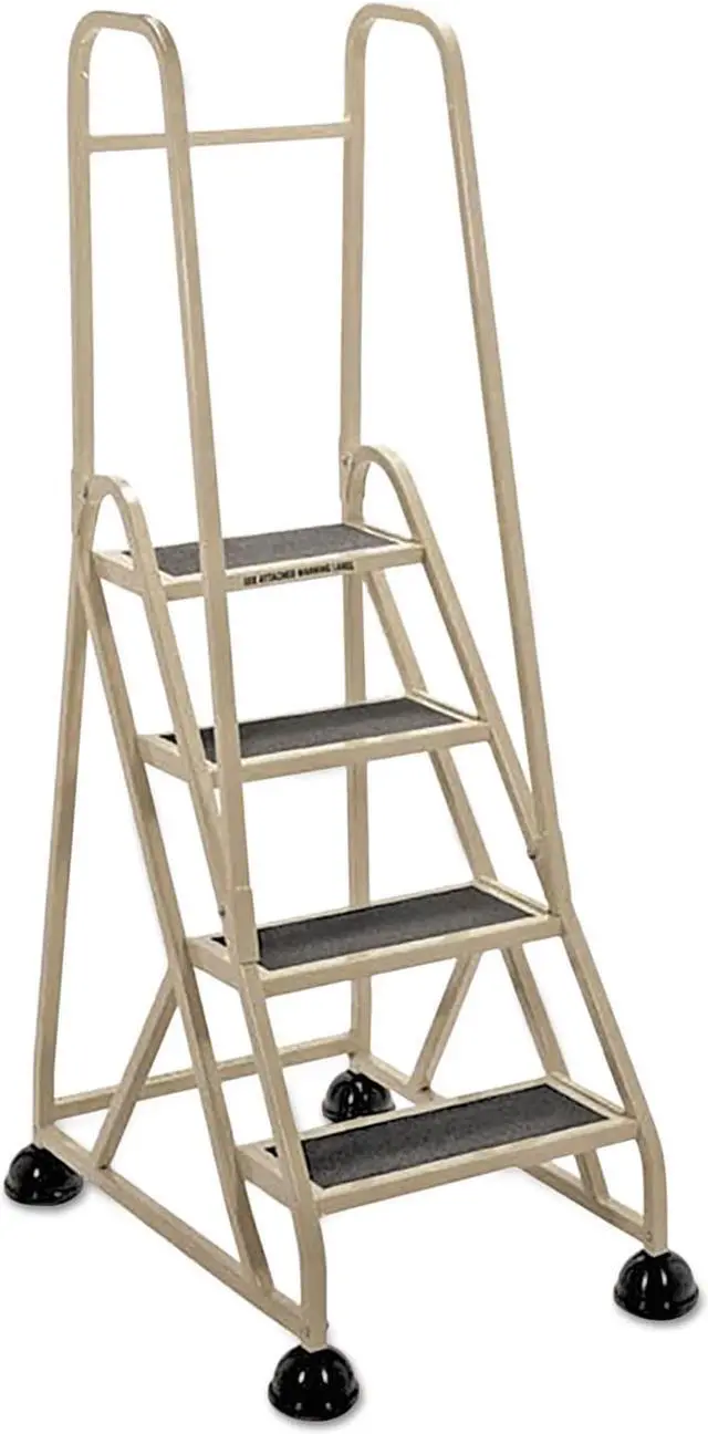 Main image of 4-Step Ladder, w/ 2 Handrails, 24-5/8"x33-1/2"x66", Beige, Sold as 1 Each