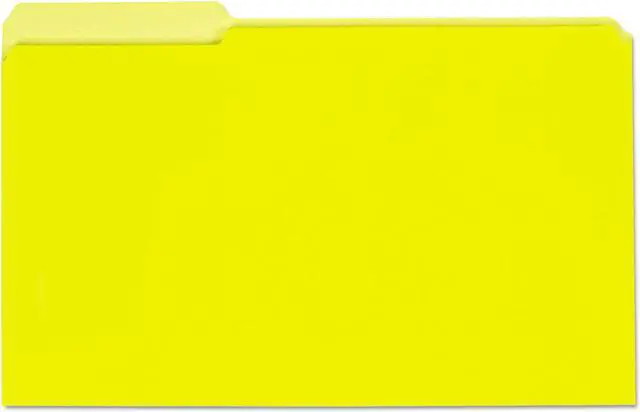 Main image of Recycled Interior File Folders, 1/3 Cut Top Tab, Legal, Yellow, 100/box