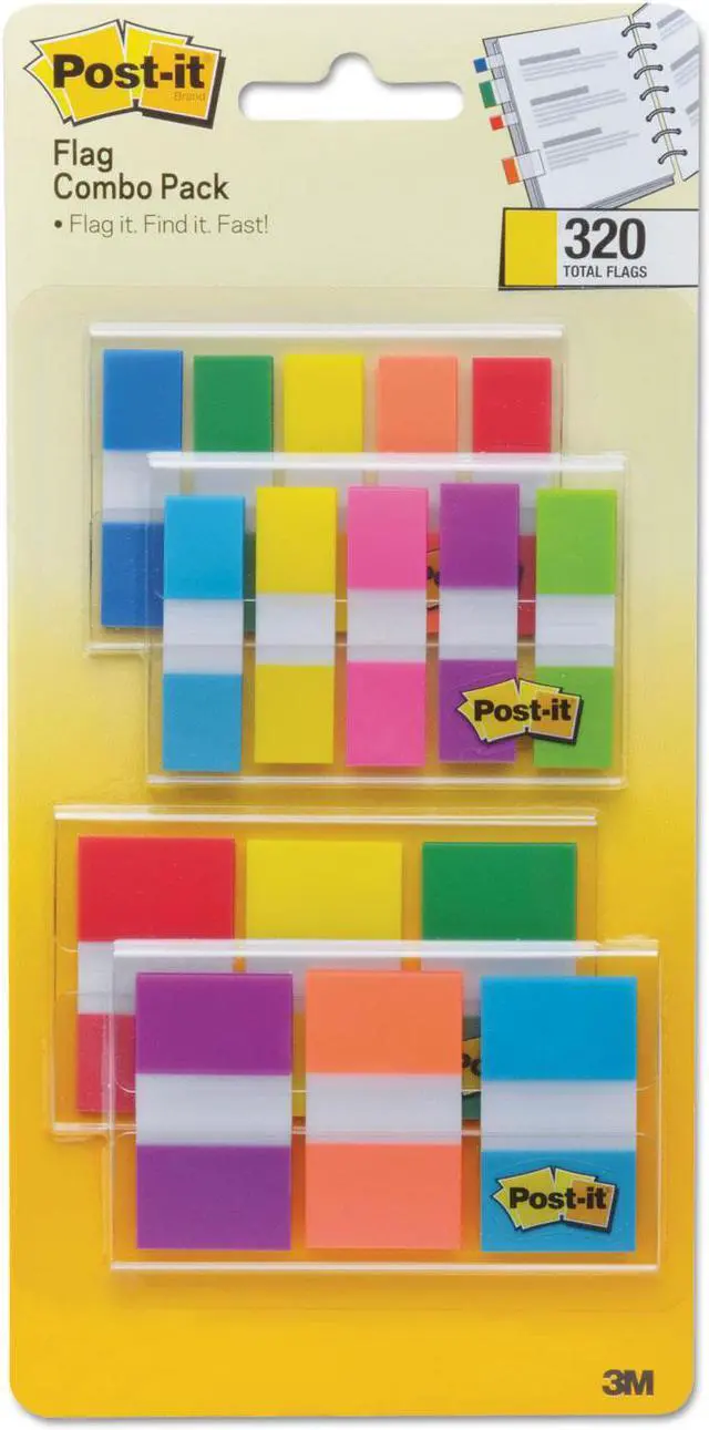 Main image of 1/2" And 1" Page Flag Value Pack, Nine Assorted Colors, 320/pack