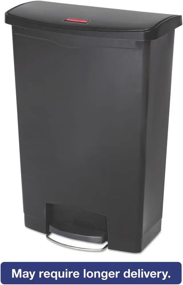 Alt view image 2 of 17 - Rubbermaid Commercial Slim Jim Resin Step-On Container Front Step Style 24 gal