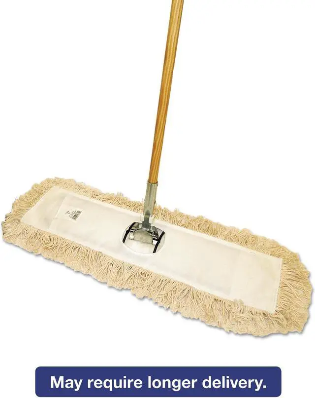 Alt view image 3 of 14 - Boardwalk Cut-End Dust Mop Kit 24 x 5 60" Wood Handle Natural M245C