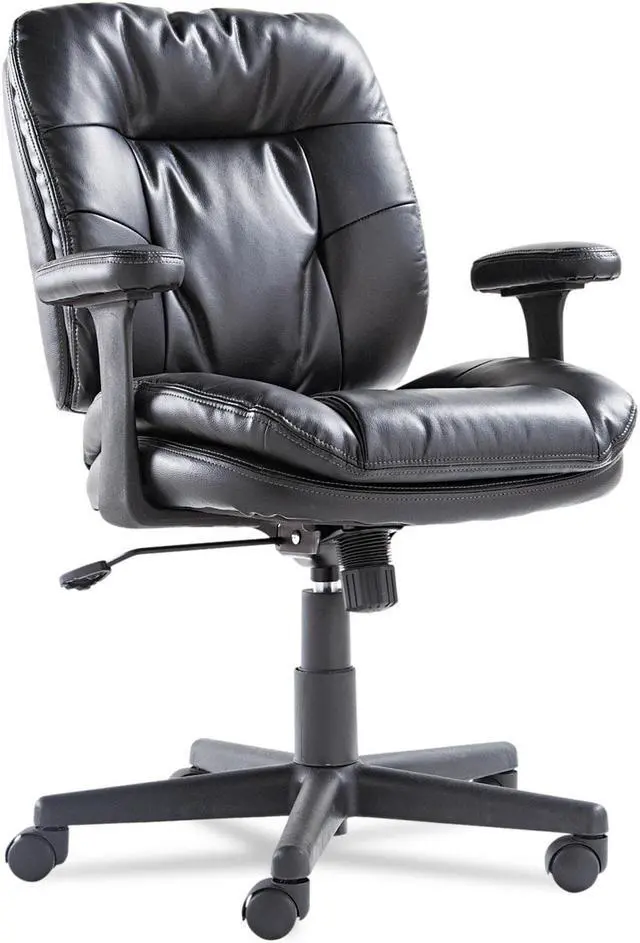 Alt view image 3 of 18 - OIF - OIFST4859 - Swivel/Tilt Leather Task Chair, Fixed T-Bar Arms, Chestnut Brown