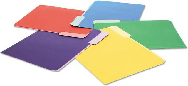 Alt view image 3 of 3 - File Folders, 1/3 Cut One-Ply Top Tab, Letter, Orange/light Orange, 100/box