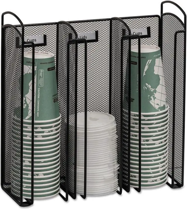 Alt view image 8 of 20 - Safco Onyx Mesh Cup and Lid Holder, Black-BL
