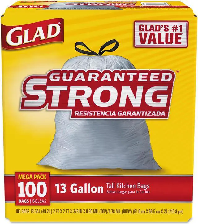 Alt view image 4 of 13 - Clorox Glad Tall Kitchen Drawstring Trash Bags