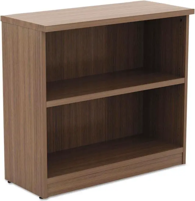 Alt view image 2 of 20 - Alera - VA633032WA - Alera Valencia Series Bookcase, Two-Shelf, 31 3/4w x 14d x 29 1/2h, Modern Walnut