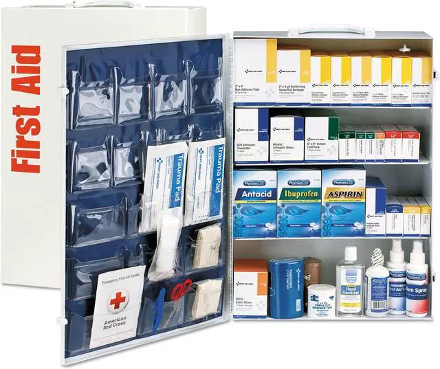 Alt view image 2 of 15 - First Aid Only - 90576 - First Aid Kit, Cabinet, Metal Case Material, General Purpose, 150 People Served Per Kit