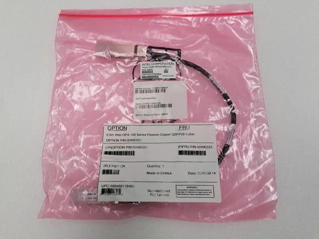 Alt view image 2 of 3 - Lenovo 0.5m Intel OPA 100 Series Passive Copper QSFP28 Cable