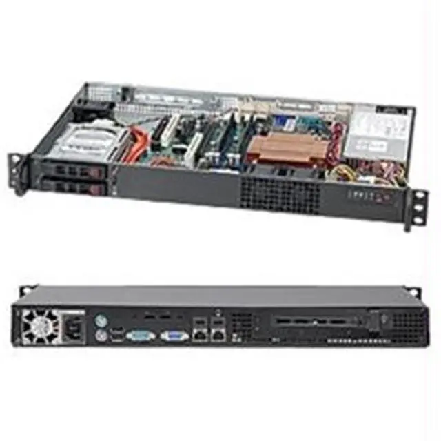 Alt view image 4 of 7 - Supermicro CSE-510T-203B Supermicro Case CSE-510T-203B 1U High-Efficiency Low Noise 2.5inch Drive Bay 200W Black